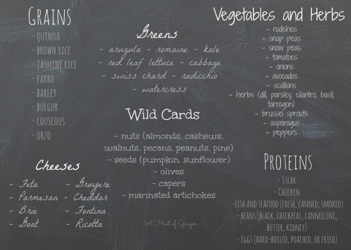 One Bowl Wonder - Ingredient Options