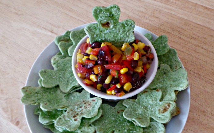 Homemade Salsa and Shamrock Tortilla Chips - Dipping.jpg