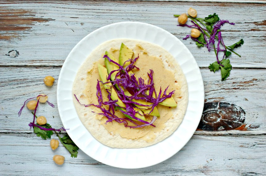 Veggie Wrap with Chickpea Spread and Cucumber Salsa 3