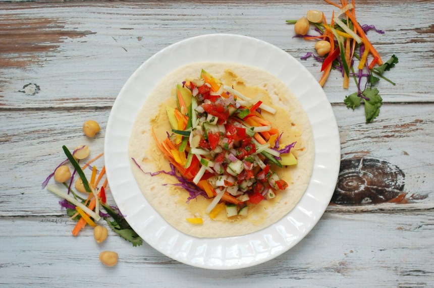 Veggie Wrap with Chickpea Spread and Cucumber Salsa 5